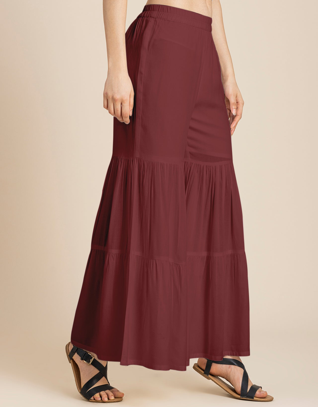 Tiered Palazzo Wide Leg Pant For Women