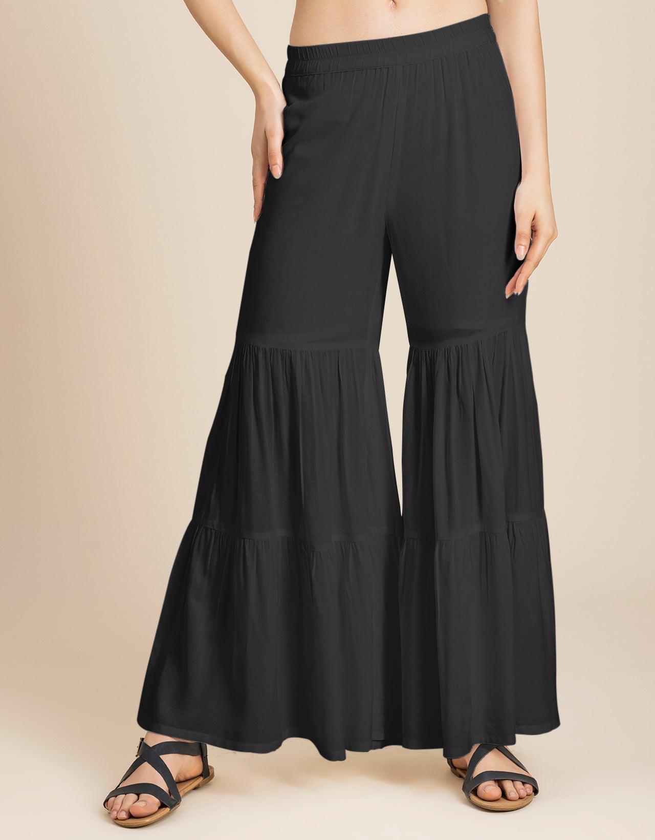 Tiered Palazzo Wide Leg Pant For Women