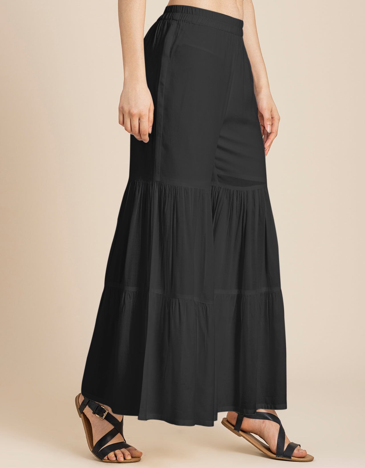 Tiered Palazzo Wide Leg Pant For Women