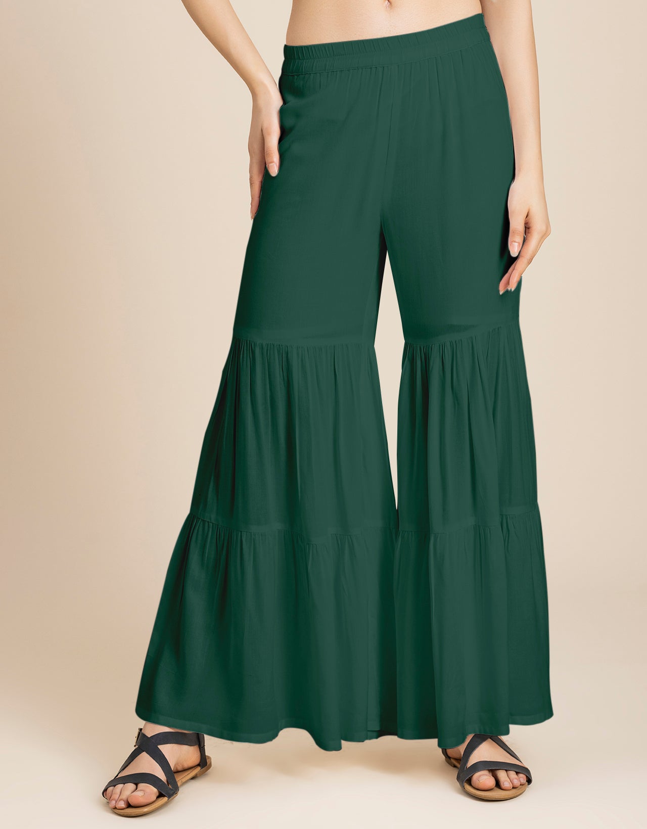 Tiered Palazzo Wide Leg Pant For Women