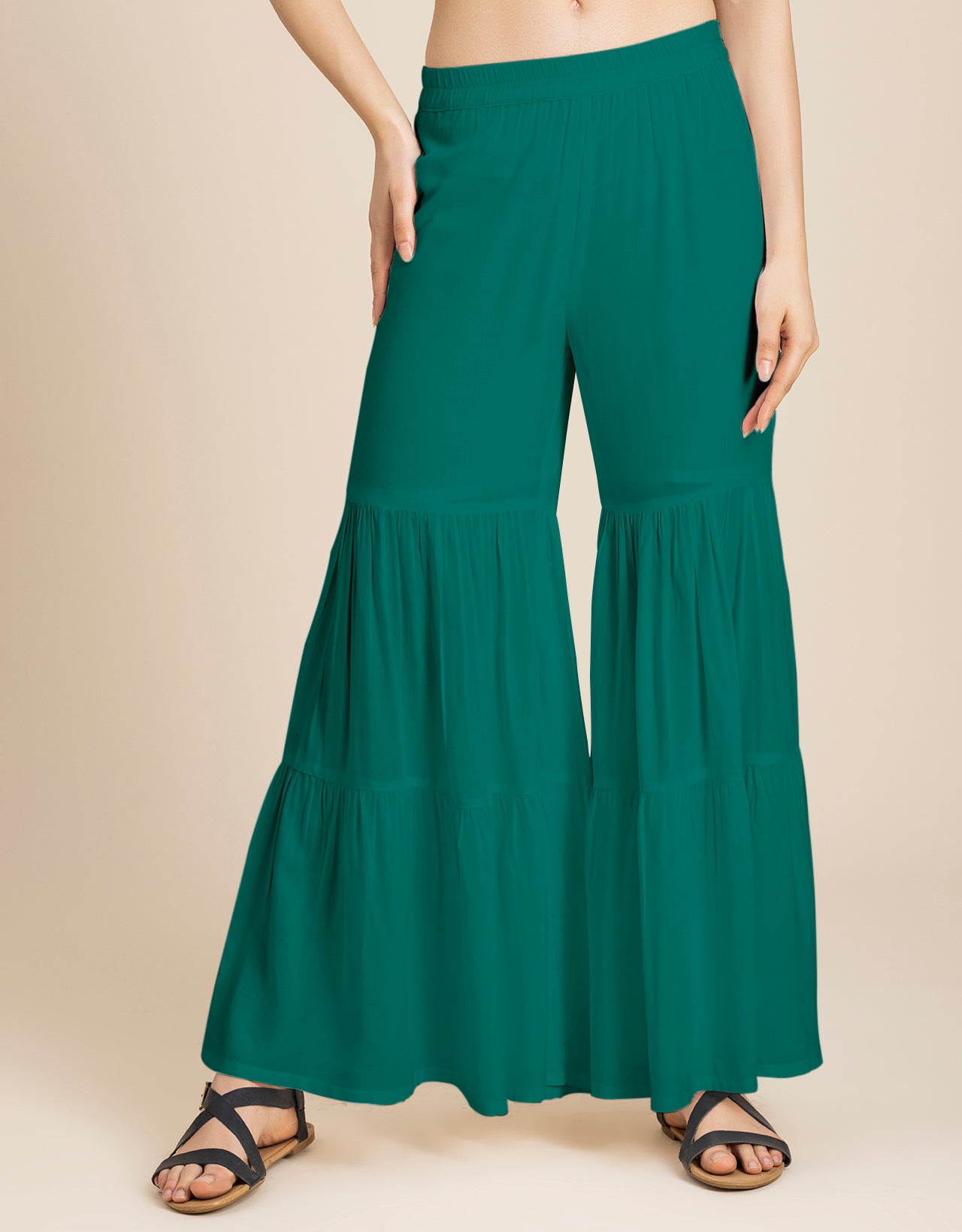 Tiered Palazzo Wide Leg Pant For Women