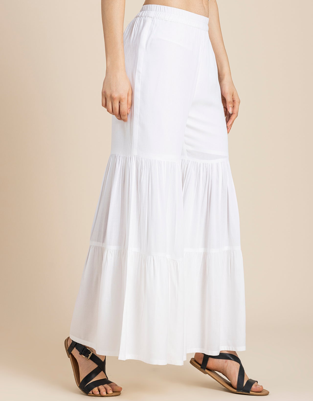 Tiered Palazzo Wide Leg Pant For Women