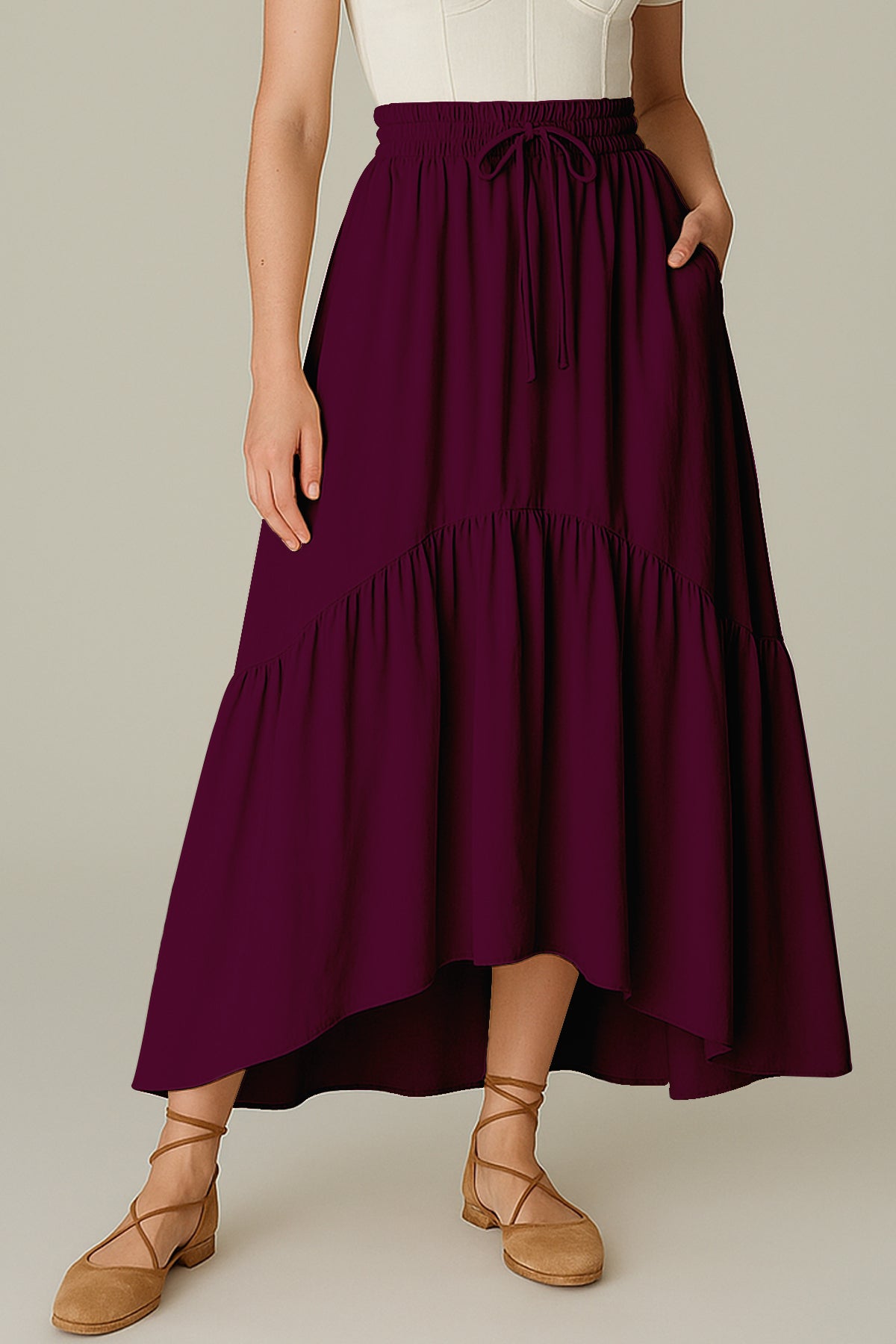 Rayon Renaissance Style Skirt Pockets Casual & Costume Ready