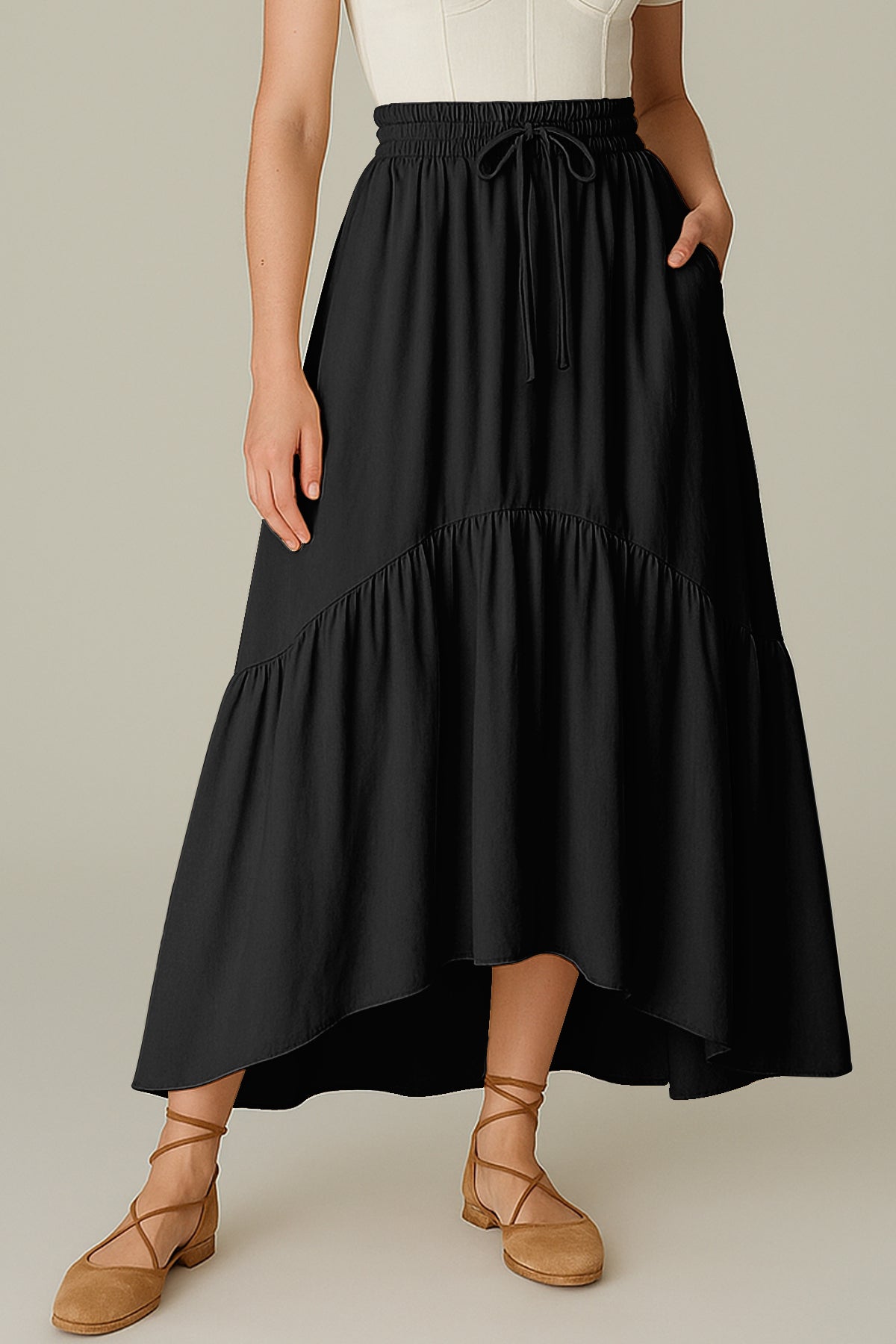 Rayon Renaissance Style Skirt Pockets Casual & Costume Ready