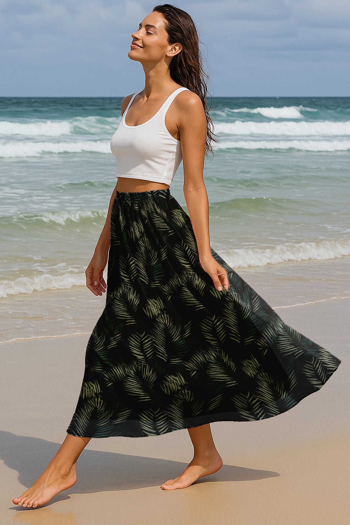 Women's Chiffon Maxi Skirt with Lining - 40" Long