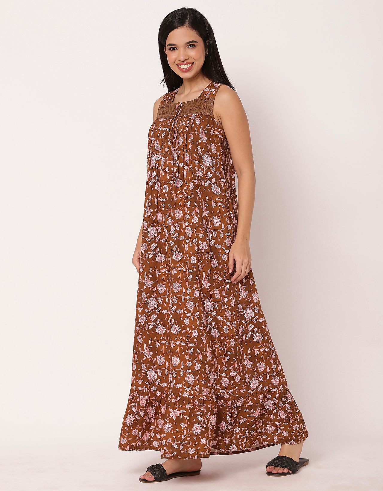 Sleeveless Nightdress, Printed