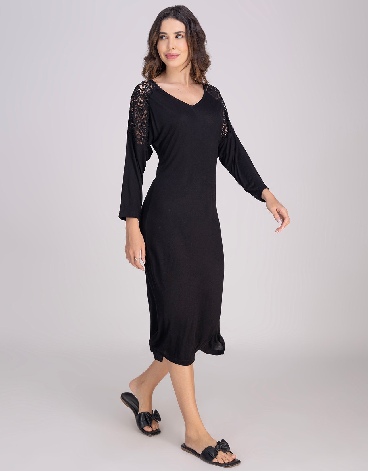 Moomaya Women's Long Nightdress, Elegant Maxi Nightgown