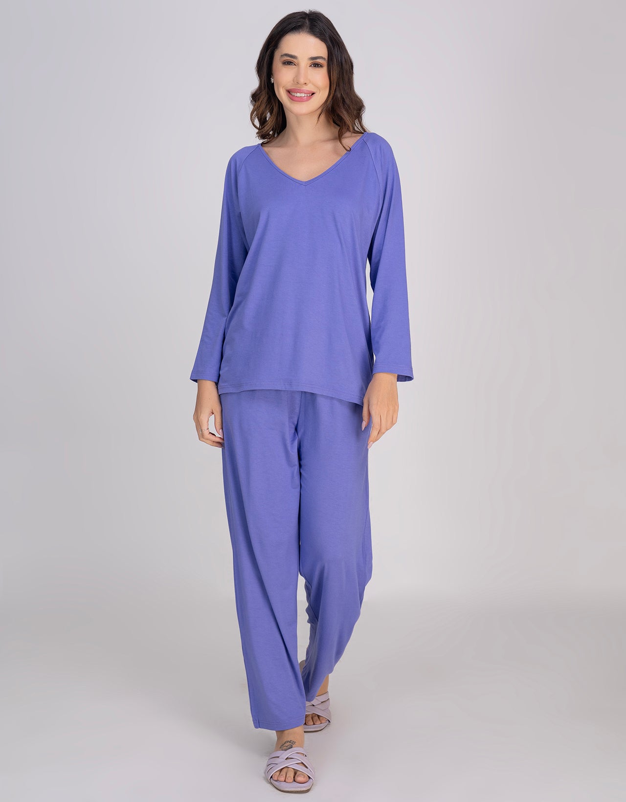 Moomaya Women's V-Neck Sleepwear Soft & Cozy Pajama Set