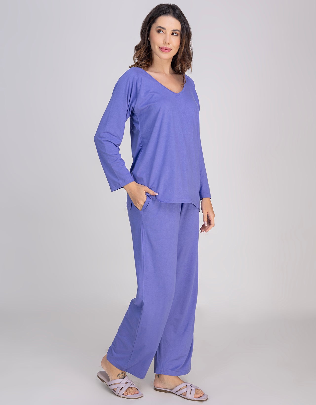 Moomaya Women's V-Neck Sleepwear Soft & Cozy Pajama Set