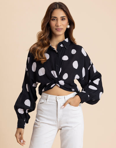 Printed Drop Shoulder Casual Relaxed Fit  Women's Shirt