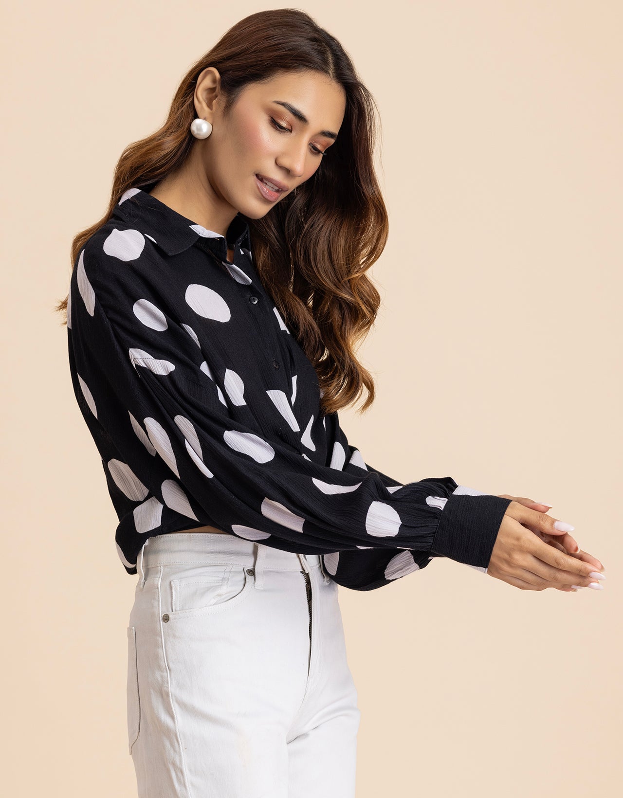 Printed Drop Shoulder Casual Relaxed Fit  Women's Shirt