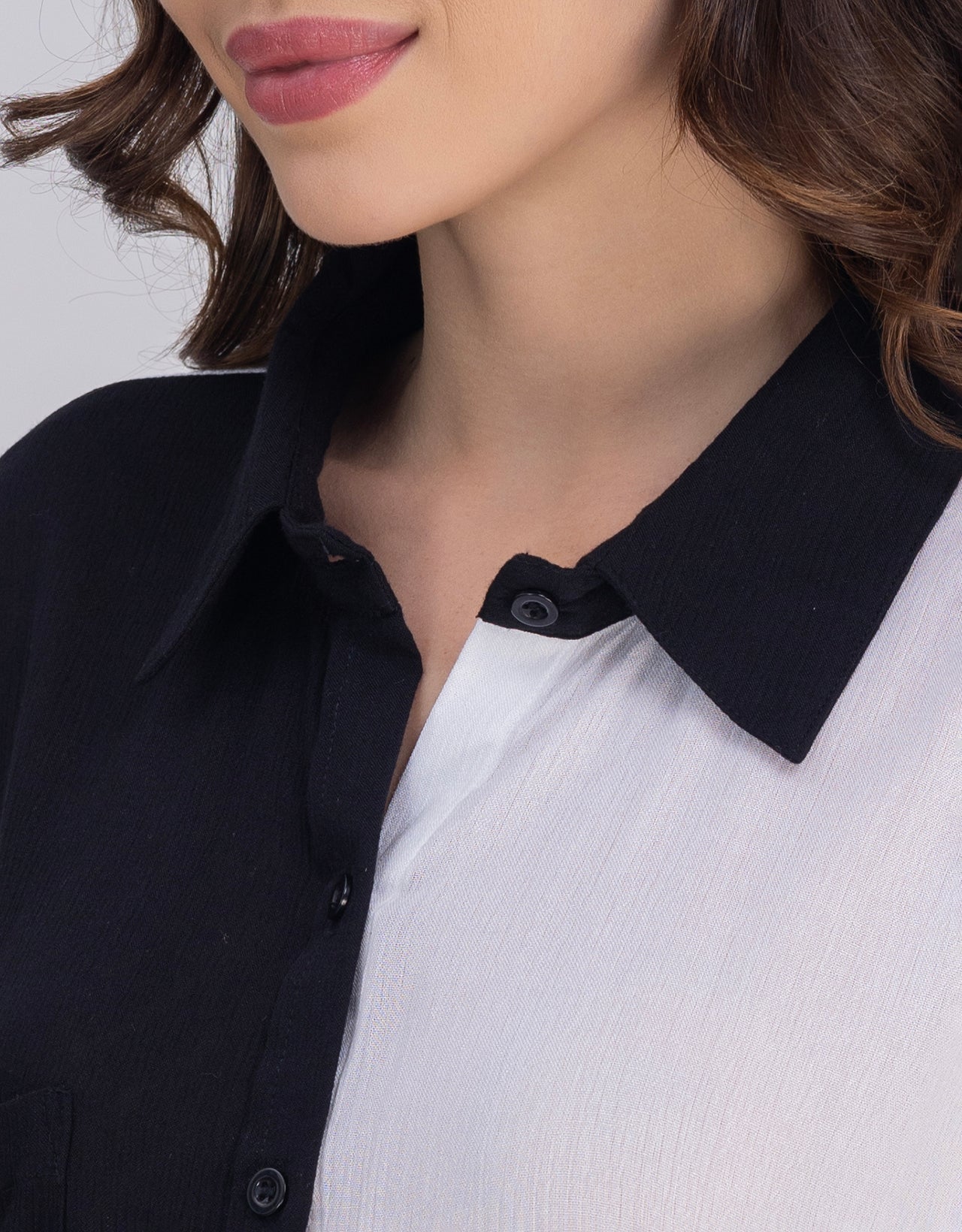 Moomaya Women's Crinkle Rayon Button-Down Shirt With Classic Collar