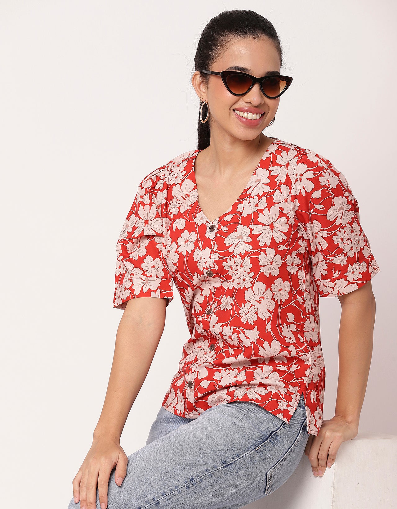Printed Short Sleeve Top