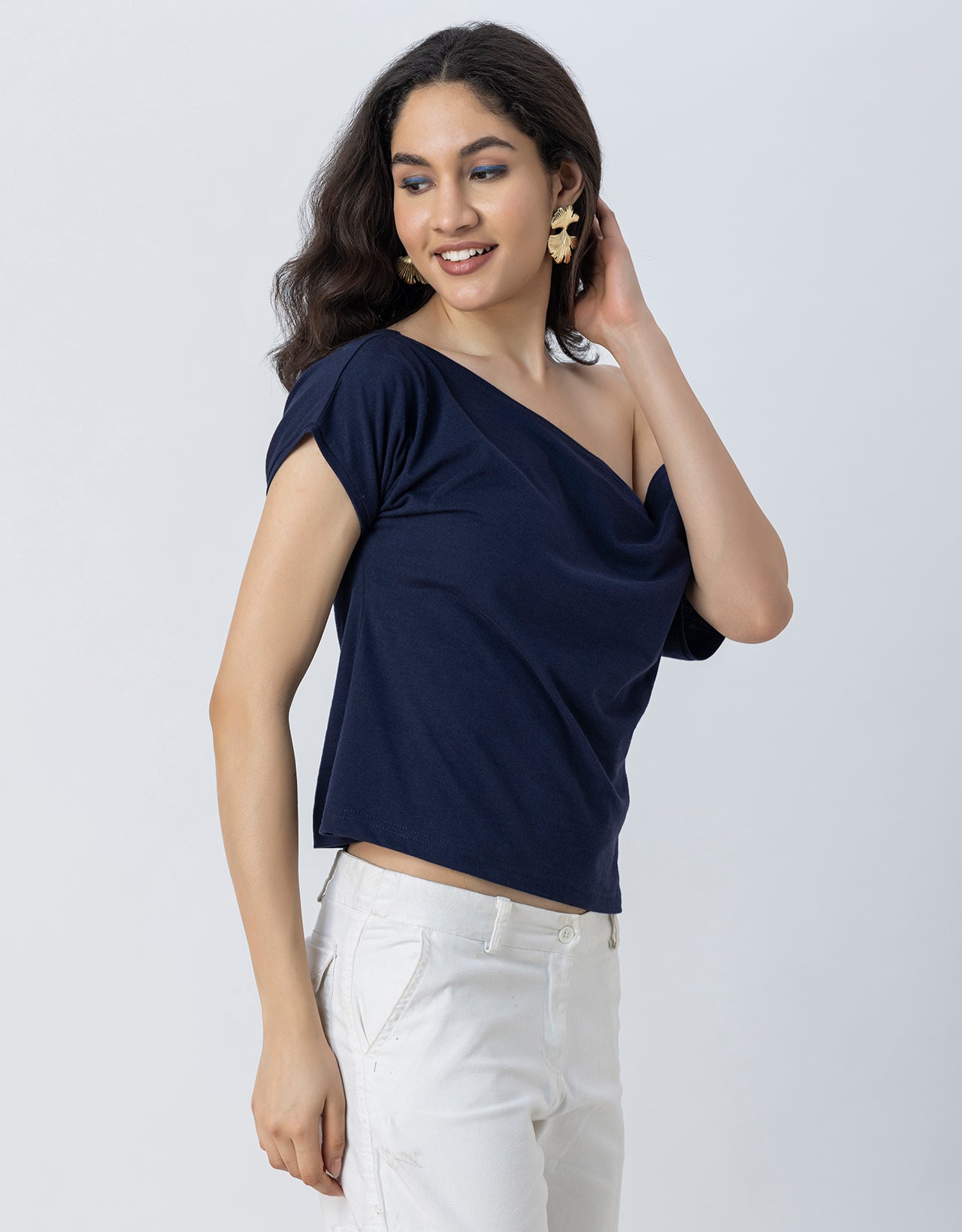 One Shoulder Tshirt Short Sleeve Top