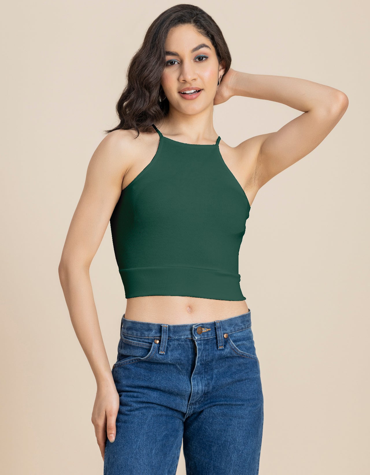 Women Casuals Sporty Crop Sleeveless Top