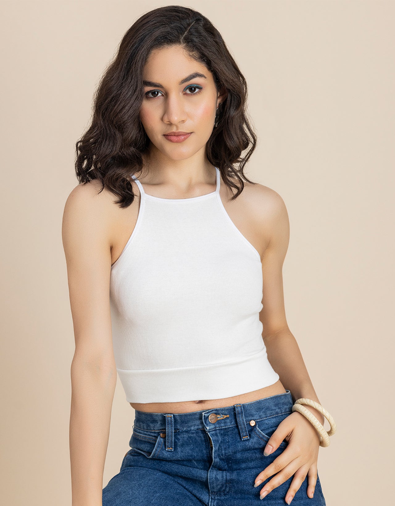 Women Casuals Sporty Crop Sleeveless Top