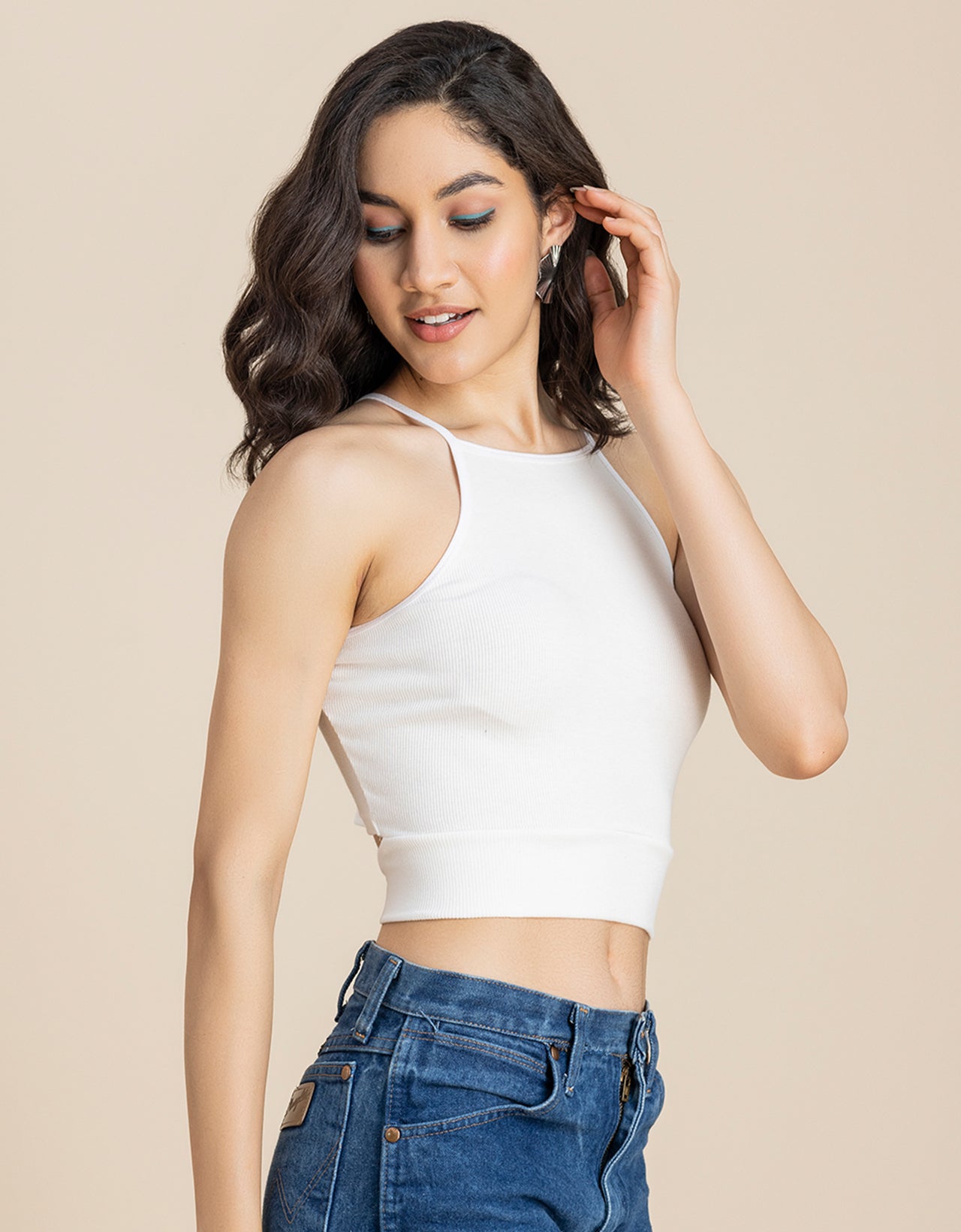 Women Casuals Sporty Crop Sleeveless Top