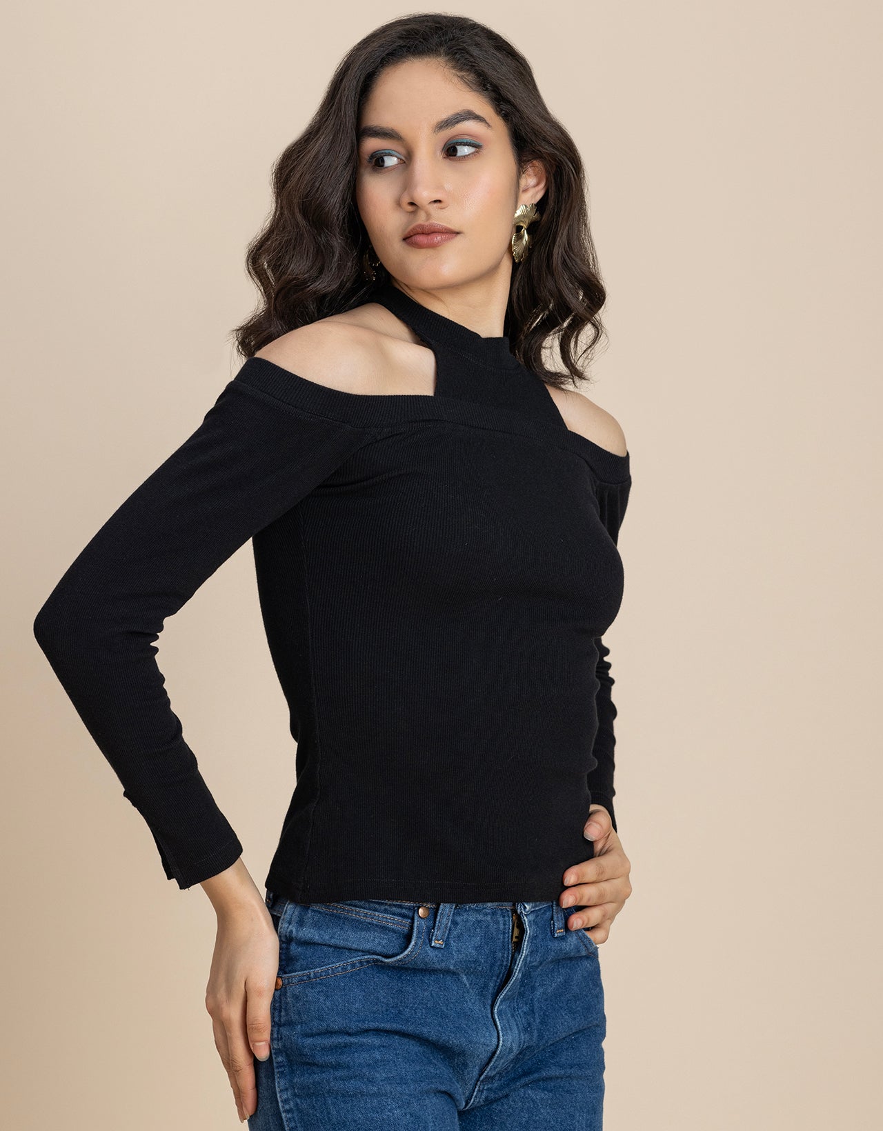 Women Casuals Cold Shoulder Top
