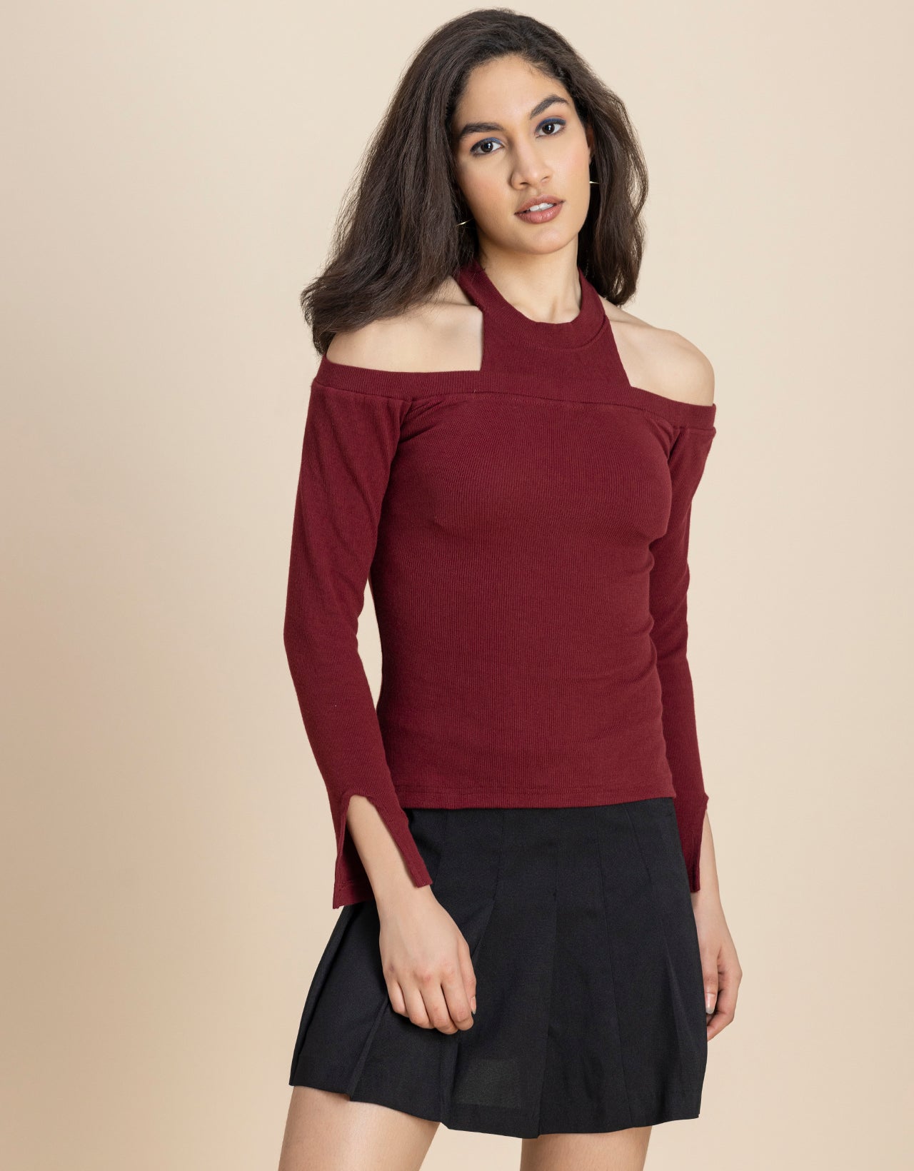 Women Casuals Cold Shoulder Top