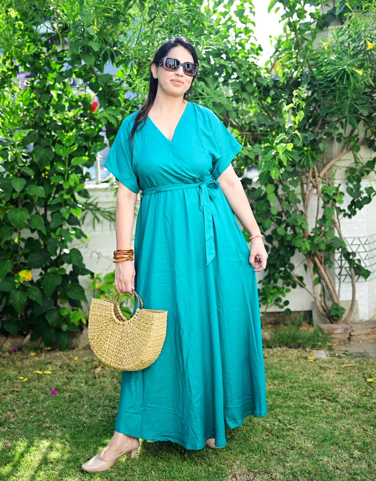 Solid Rayon Short Sleeve Fit & Flare Dress XS Solid Rayon Short Sleeve Fit & Flare Dress XS