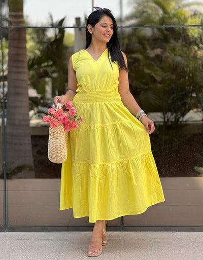 Solid Sleeveless Midi Dress