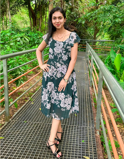 Off-Shoulder Midi Dress, Cinched