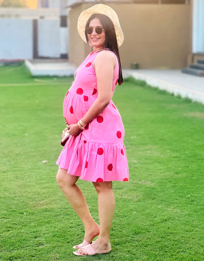 Trendy Printed Cotton Tiered Dress - Stylish Sundress