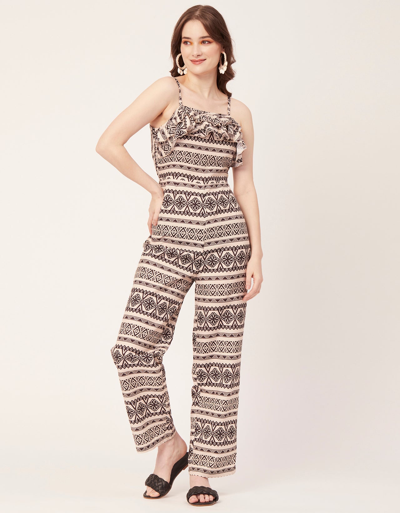 Frilled Jumpsuit, Poly Strap Romper