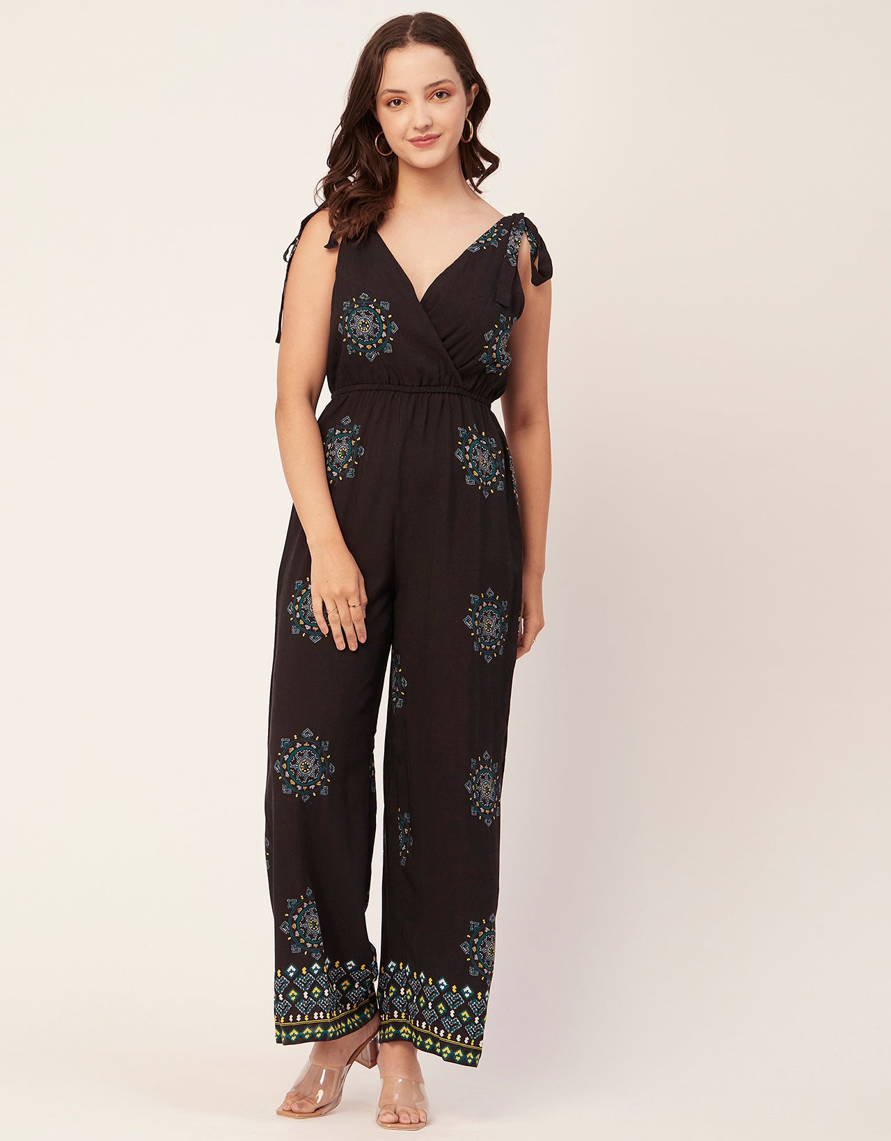 Sleeveless Tie-Up V-Neck Romper