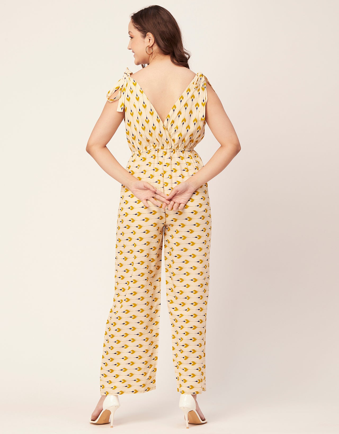 Sleeveless Tie-Up V-Neck Romper