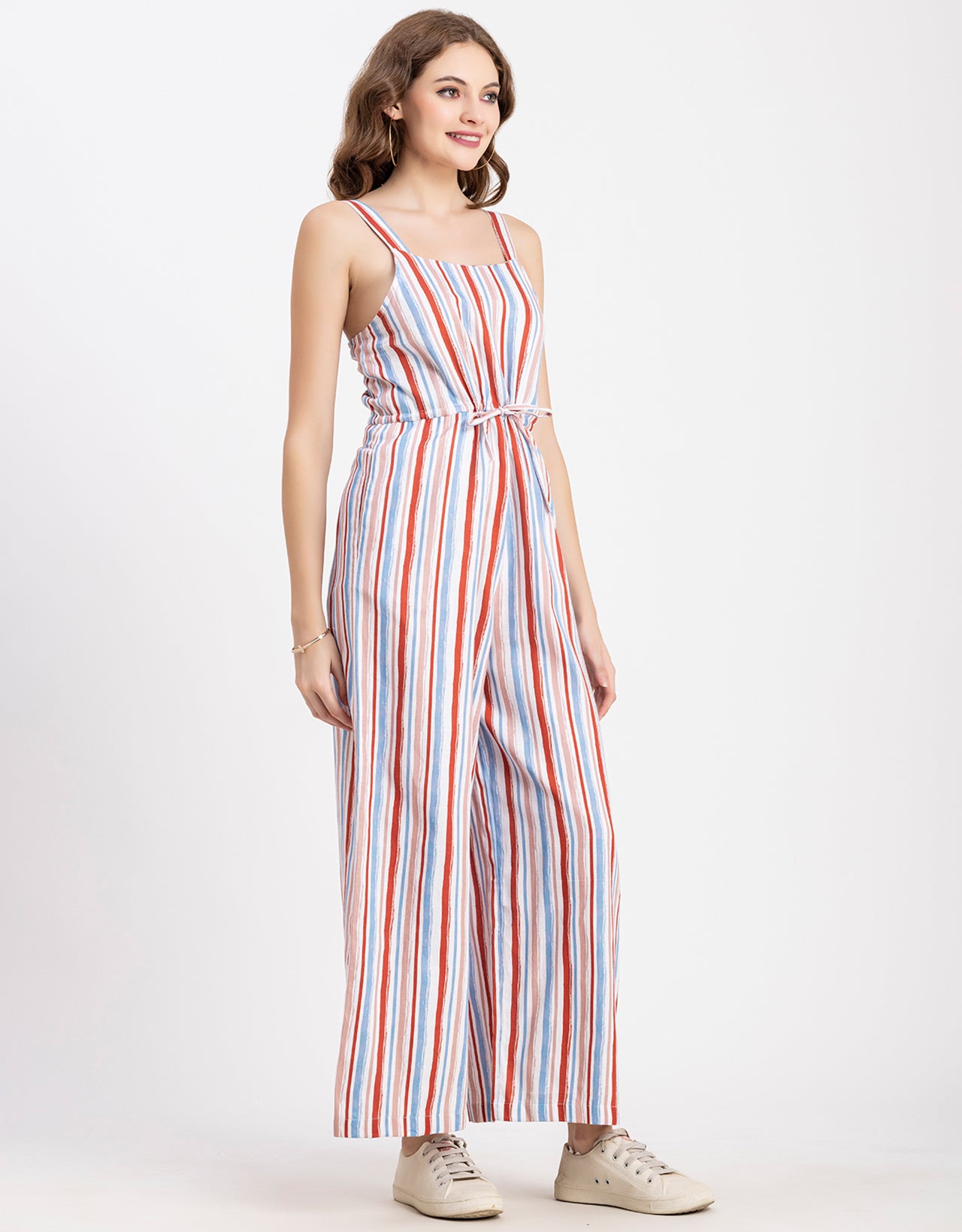 Shoulder Straps Full Leg Cotton Jumpsuit