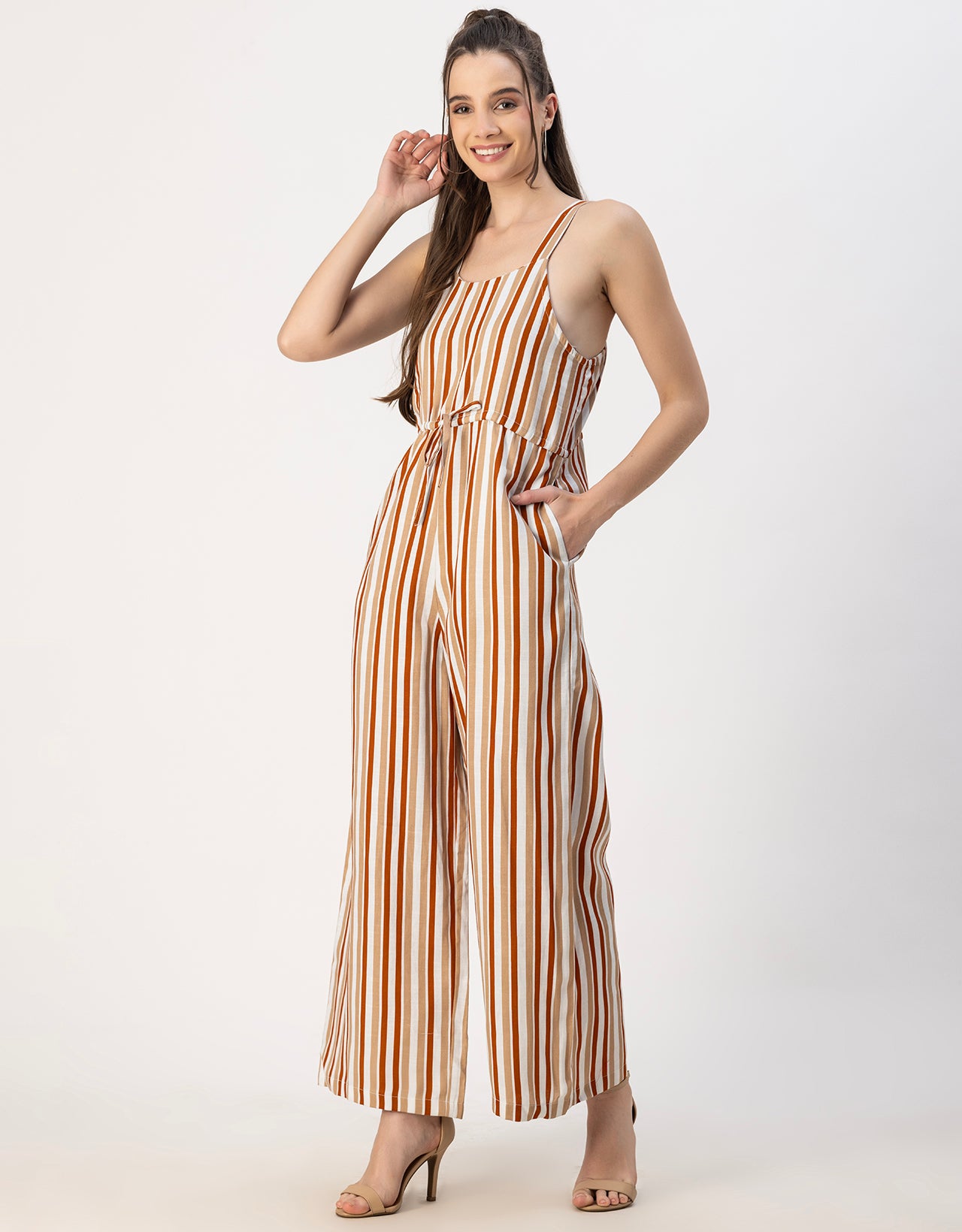 Shoulder Straps Full Leg Cotton Jumpsuit