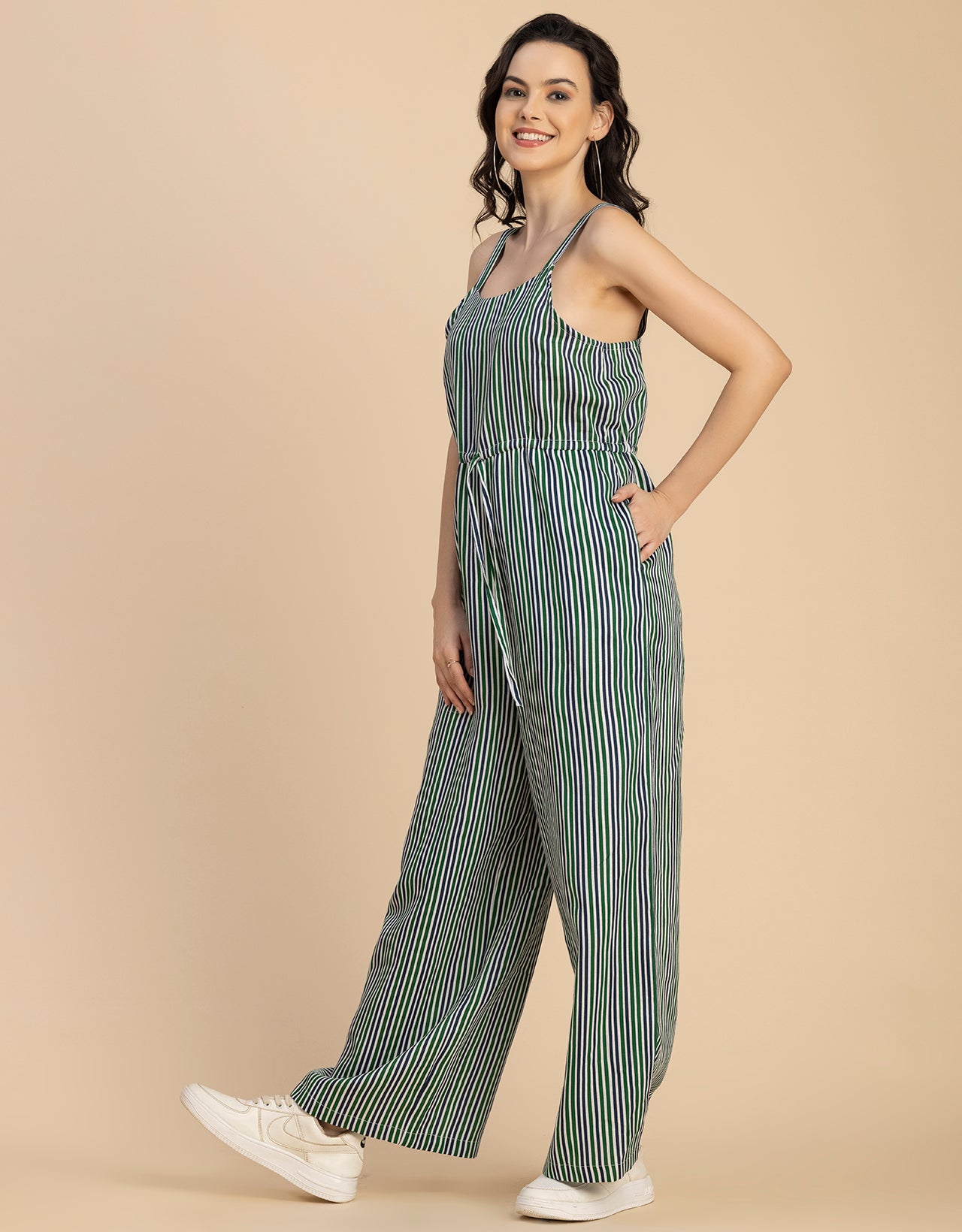 Shoulder Straps Full Leg Cotton Jumpsuit