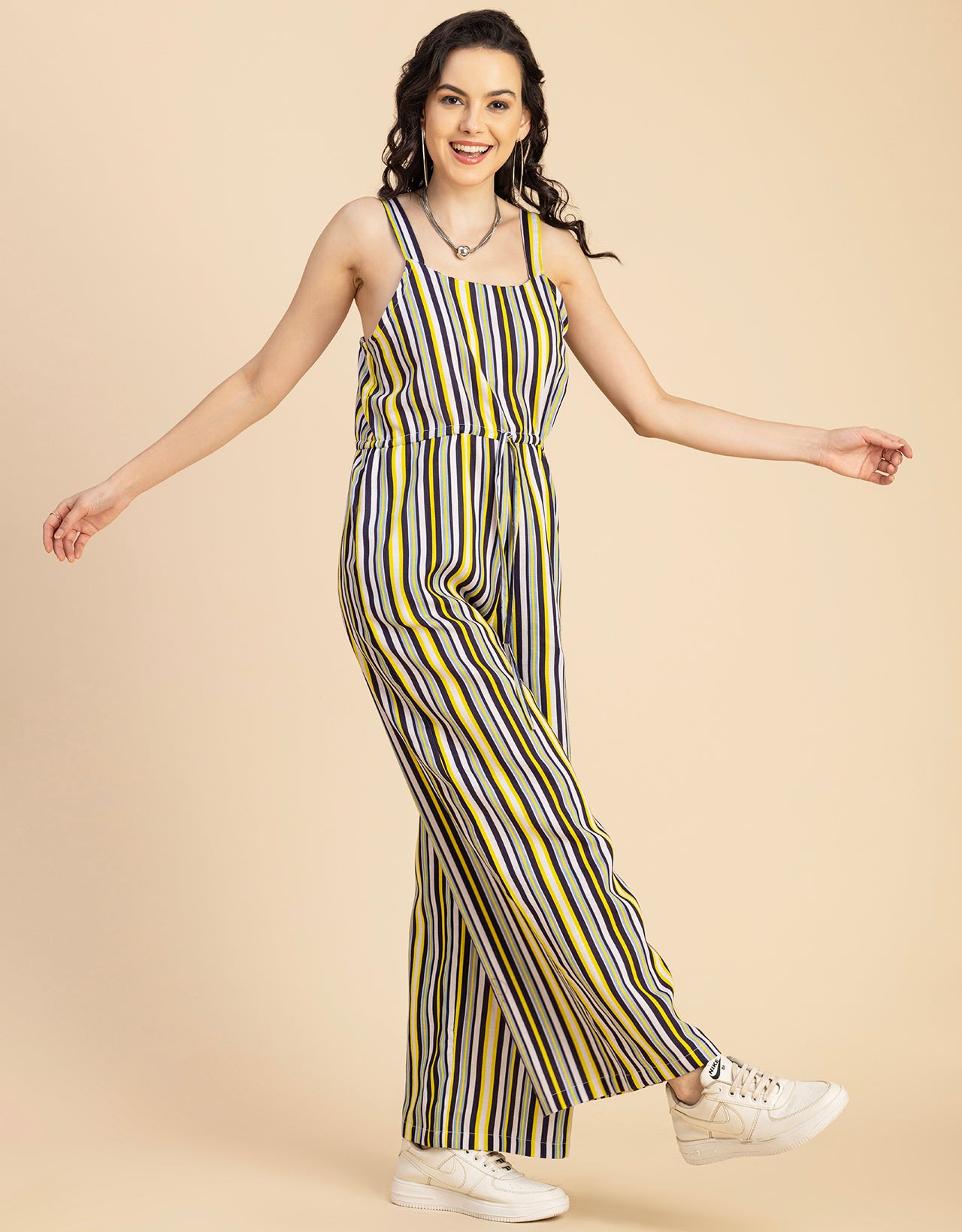 Shoulder Straps Full Leg Cotton Jumpsuit