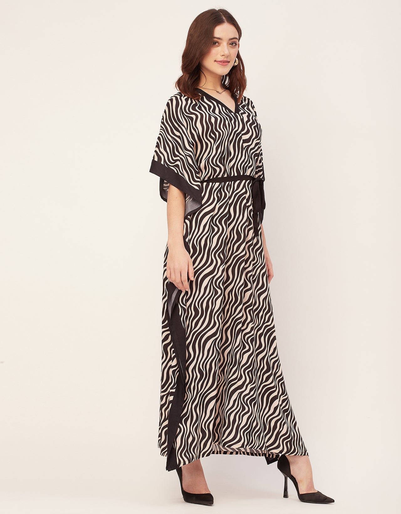 Kimono Sleeves V Neck Rayon Kaftan