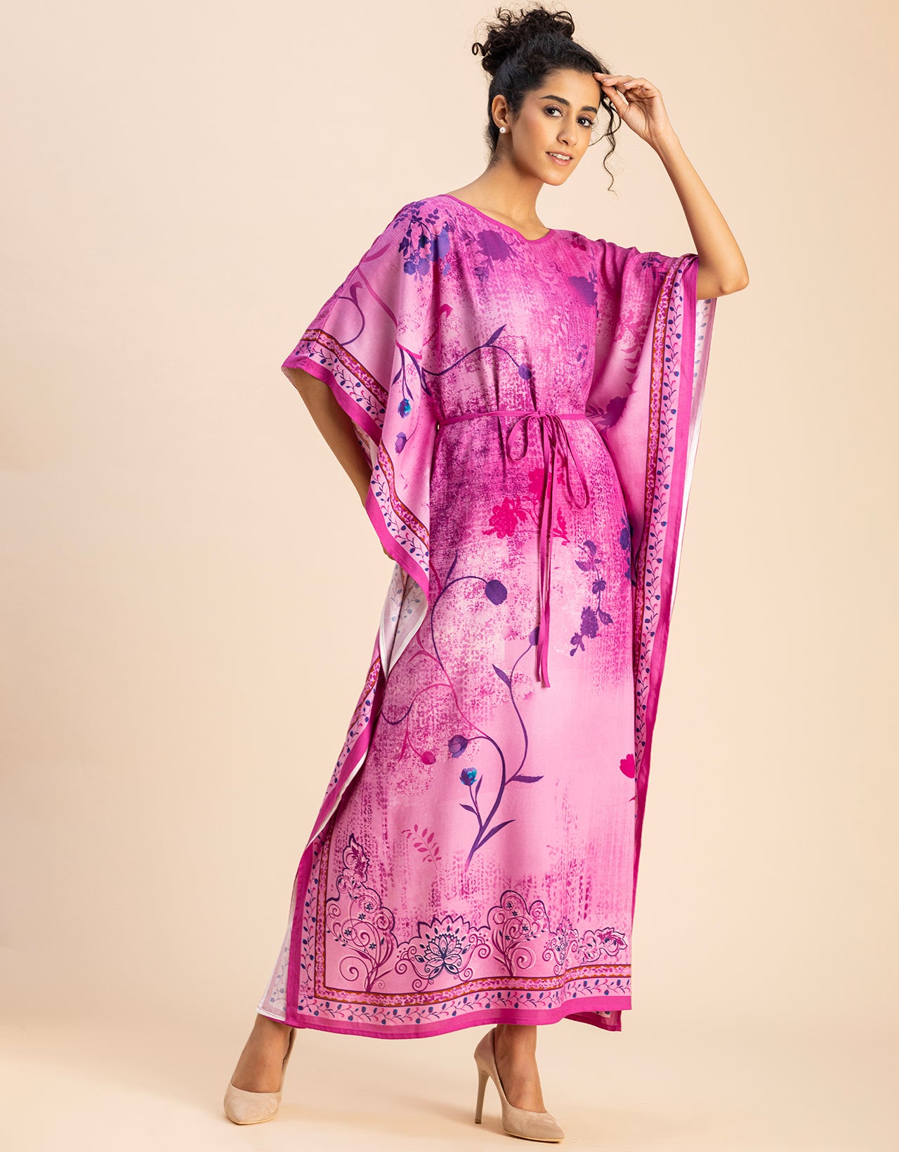 Printed Viscose Rayon Short Sleeve Kaftan