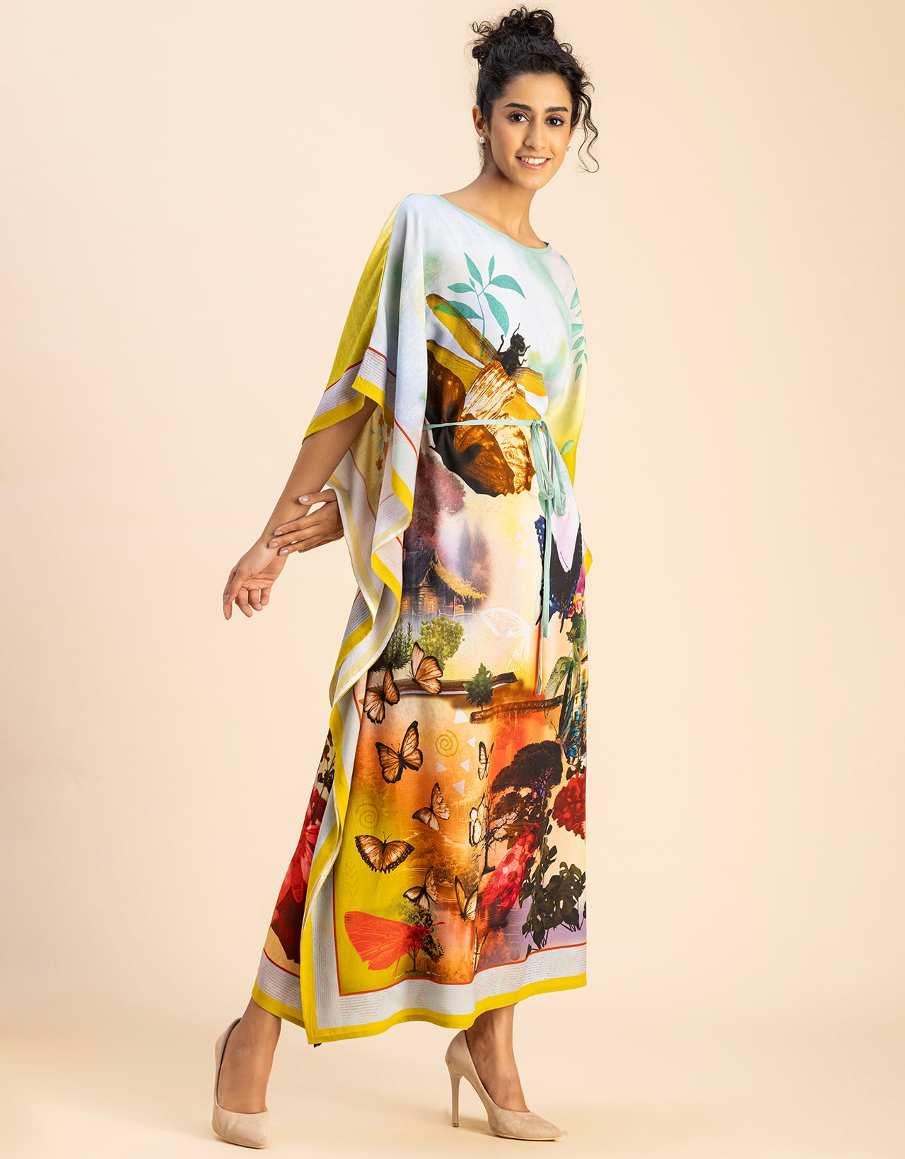 Printed Viscose Rayon Short Sleeve Kaftan