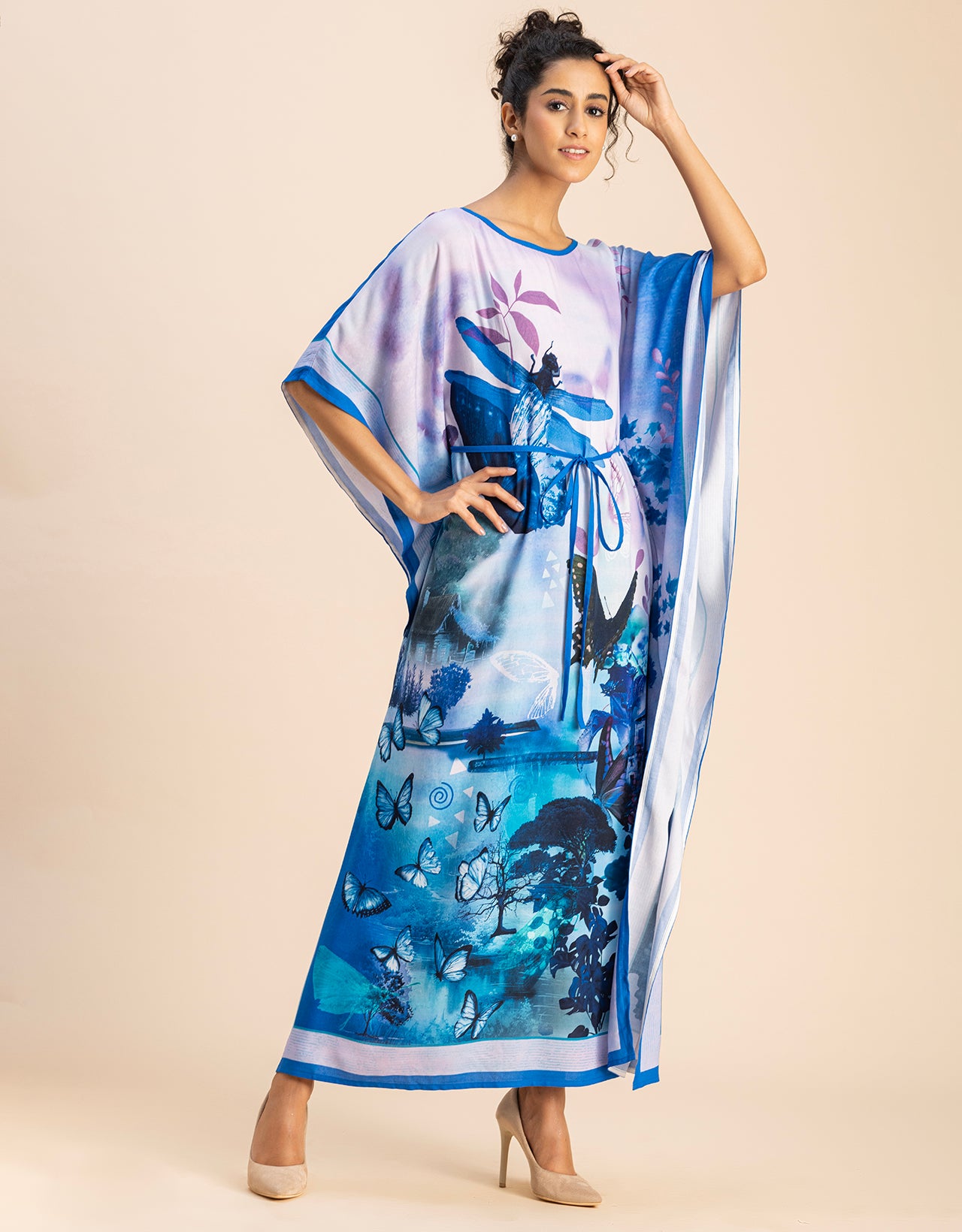 Printed Viscose Rayon Short Sleeve Kaftan