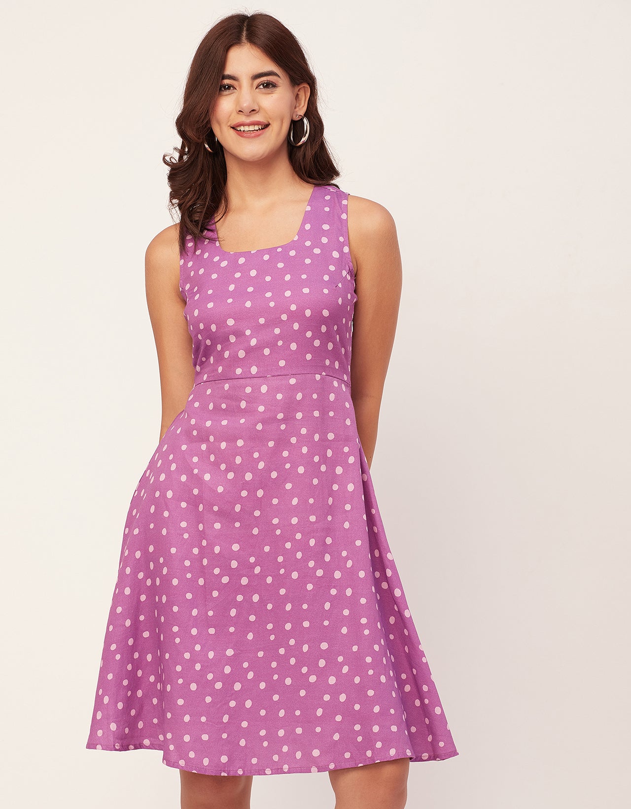 Printed Cotton Fit And Flare Dress - Summer Dress
