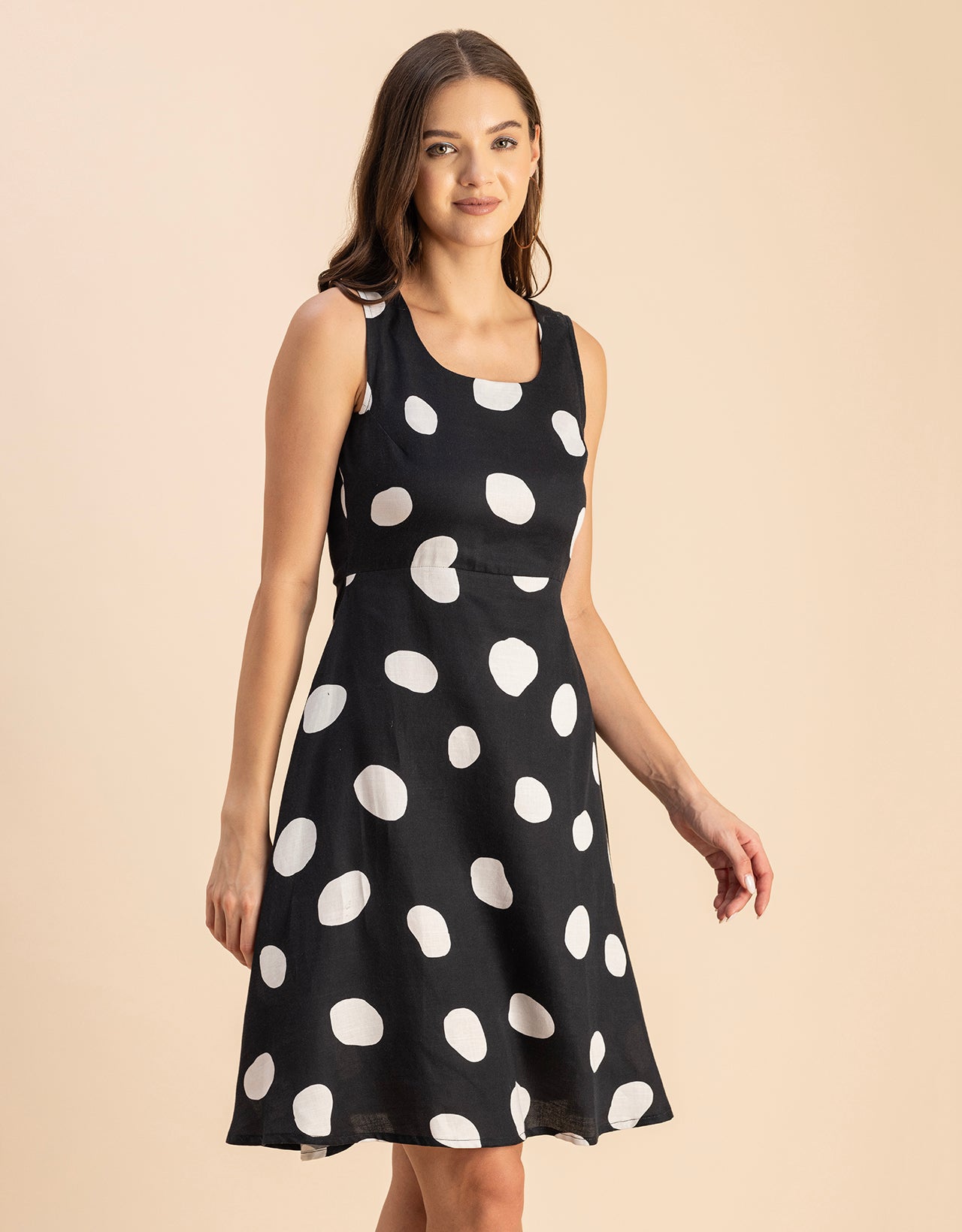Printed Cotton Fit And Flare Dress - Summer Dress