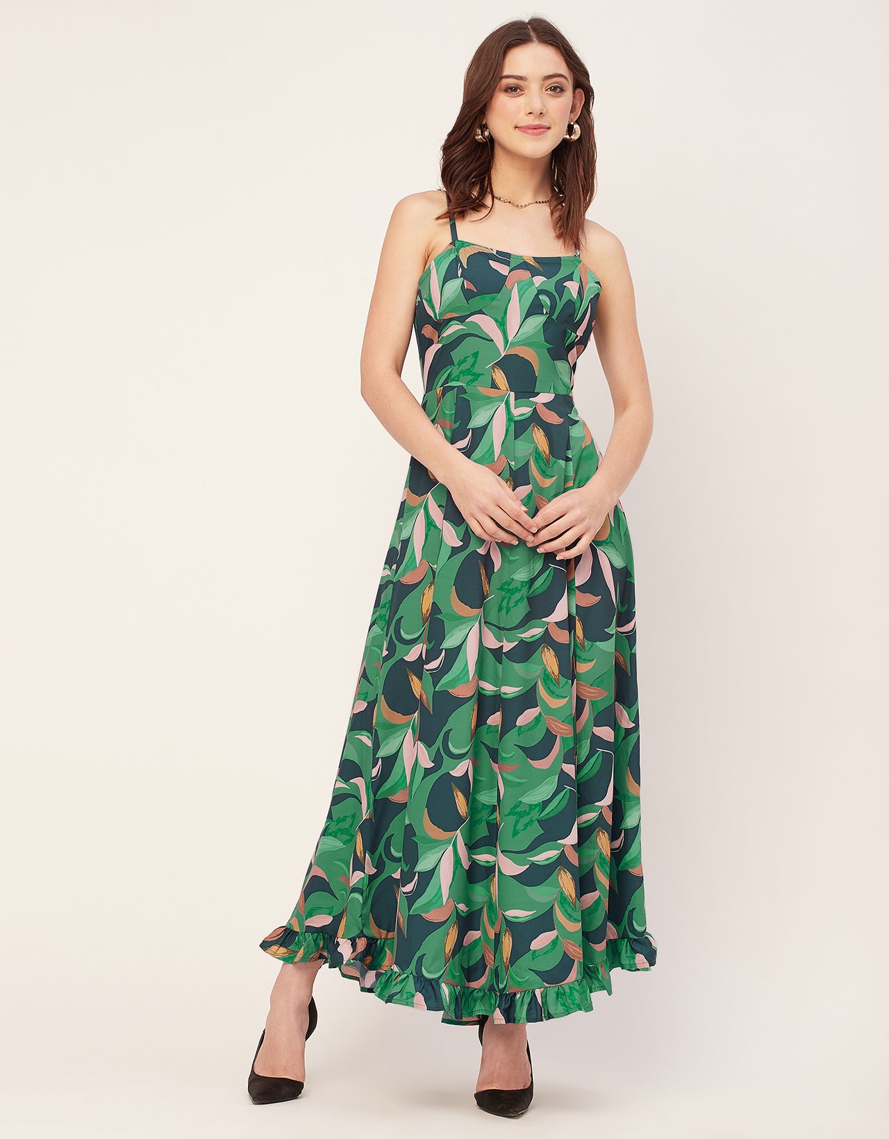 Sleeveless Sweetheart Neck Printed Dress