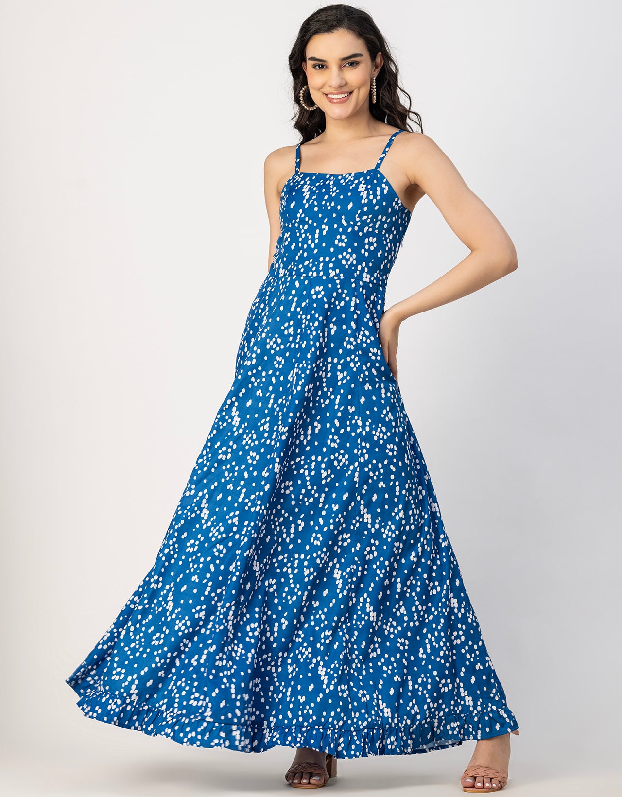 Sleeveless Sweetheart Neck Printed Dress