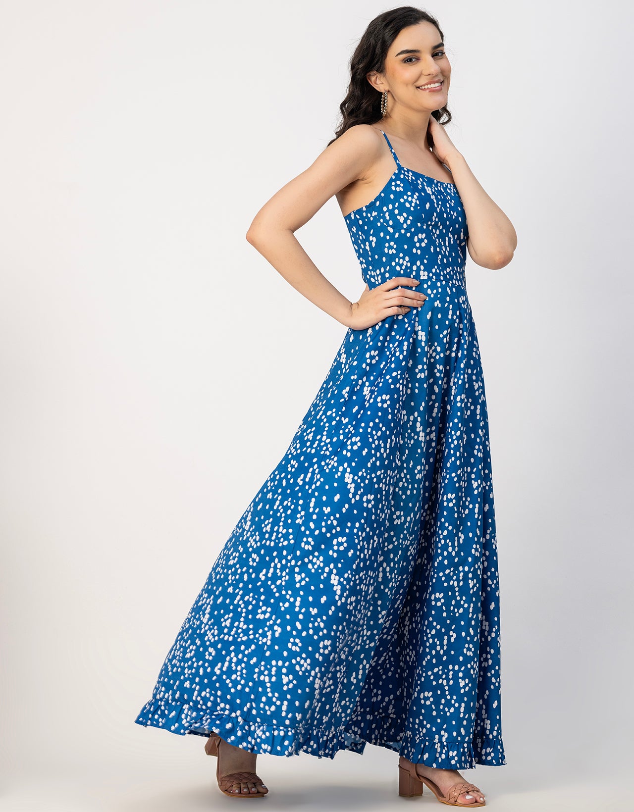 Sleeveless Sweetheart Neck Printed Dress