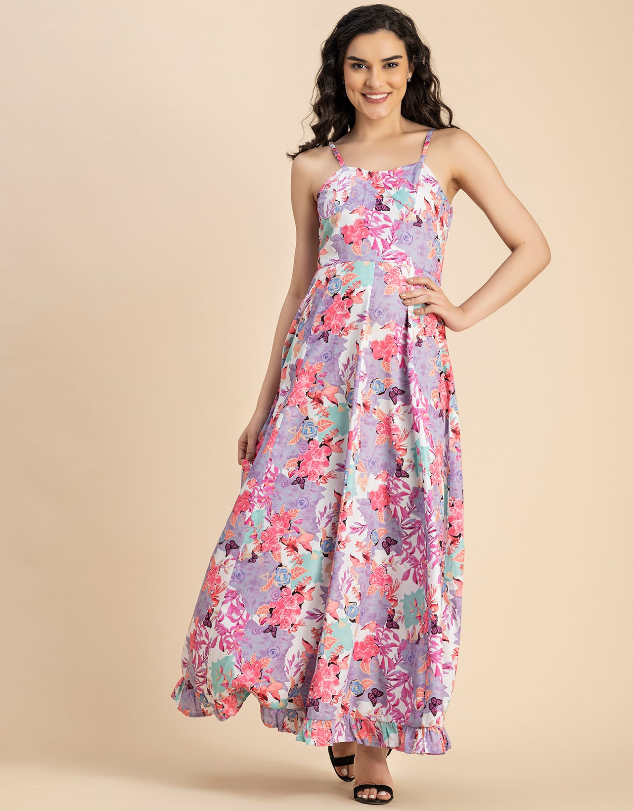 Sleeveless Sweetheart Neck Printed Dress
