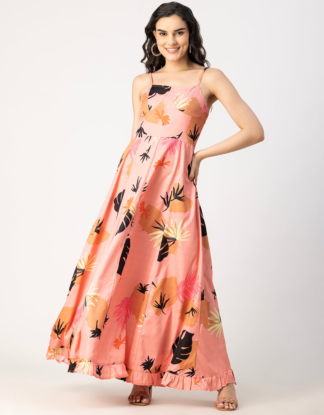 Sleeveless Sweetheart Neck Printed Dress