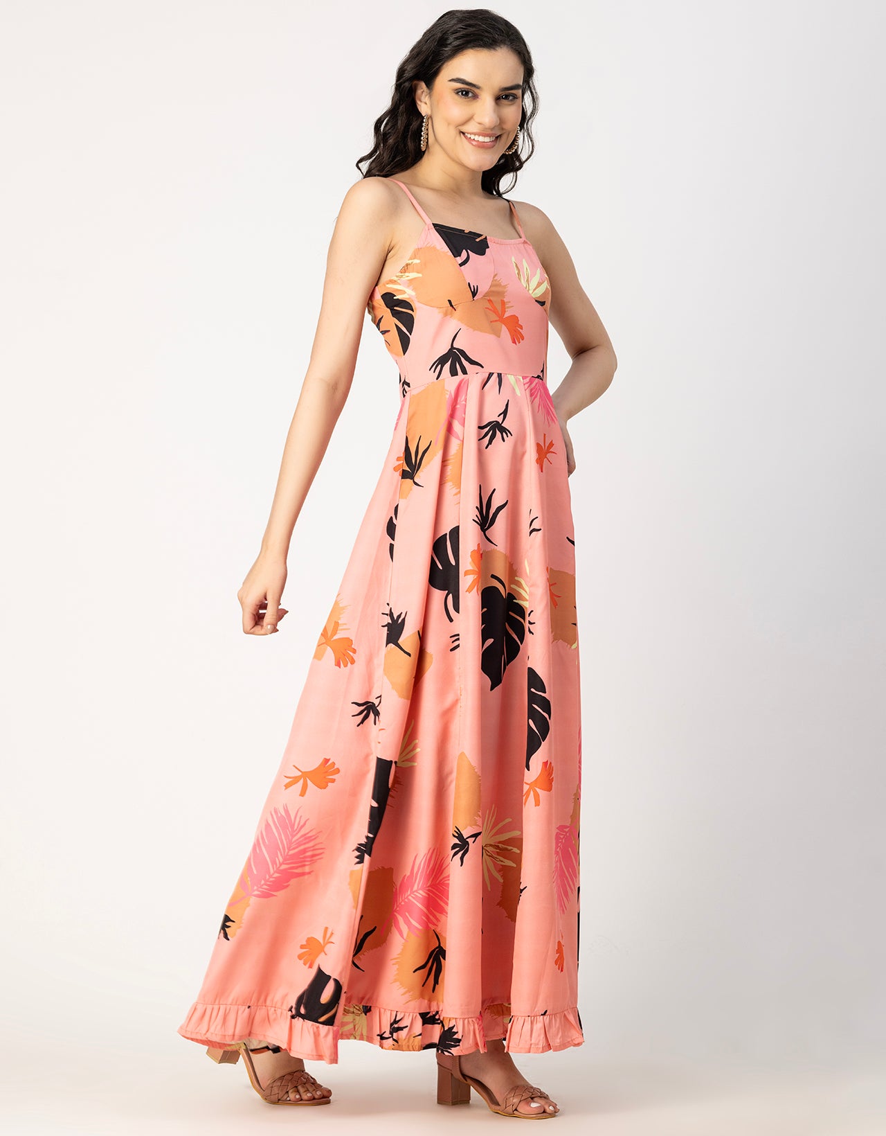 Sleeveless Sweetheart Neck Printed Dress