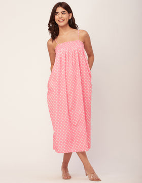 Boho Printed Cotton A-Line Dress - Bohemian Fashion