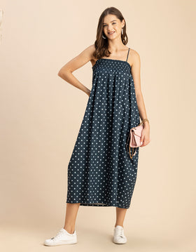 Boho Printed Cotton A-Line Dress - Bohemian Fashion