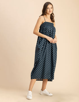 Boho Printed Cotton A-Line Dress - Bohemian Fashion