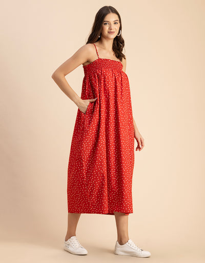 Boho Printed Cotton A-Line Dress - Bohemian Fashion